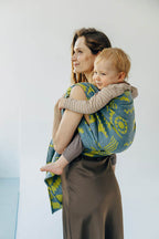 Baby Wrap, Jacquard Weave (37% combed cotton, 28% merino wool, 23% noil silk, 8% mulberry silk, 4% cashmere) - EXPERIMENT no. 32 - Woven Baby M - 6   long_woven_wraps    #