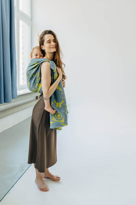 Baby Wrap, Jacquard Weave (37% combed cotton, 28% merino wool, 23% noil silk, 8% mulberry silk, 4% cashmere) - EXPERIMENT no. 32 - Woven Baby M - 6   long_woven_wraps    #