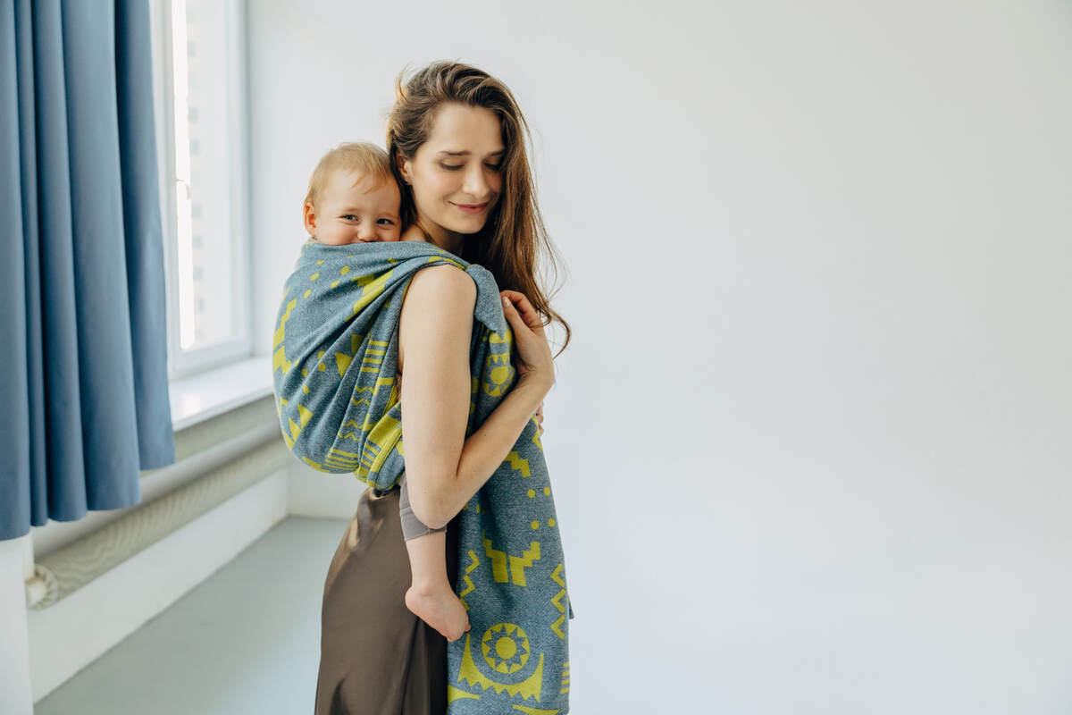 Baby Wrap, Jacquard Weave (37% combed cotton, 28% merino wool, 23% noil silk, 8% mulberry silk, 4% cashmere) - EXPERIMENT no. 32 - Woven Baby M - 6   long_woven_wraps    #