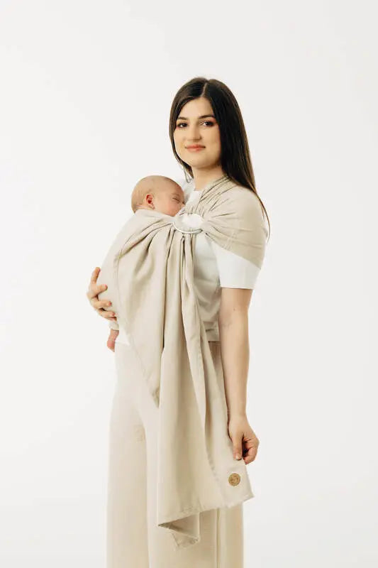 Ring Sling, Broken twill Weave (58% cotton, 42% bamboo viscose), with gathered shoulder - TRACK - standard 1.8m - Woven Baby    ring_slings    #