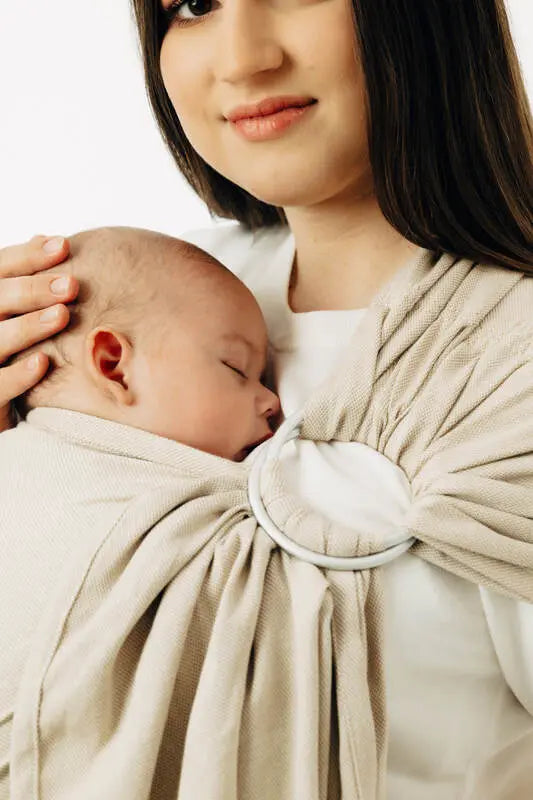 Ring Sling, Broken twill Weave (58% cotton, 42% bamboo viscose), with gathered shoulder - TRACK - standard 1.8m - Woven Baby Title - Default Title   ring_slings    #