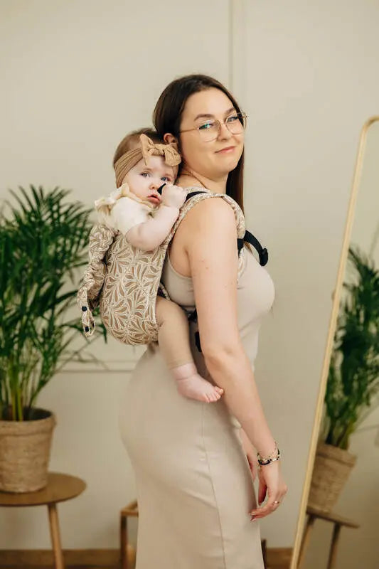 Lenny Buckle Onbuhimo PRO baby carrier, jacquard weave (50% cotton, 50% bamboo viscose) - INFINITY - GOLDEN HOUR - Woven Baby Size - Standard   buckle_onbu_pro_carriers    #