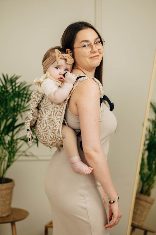 Lenny Buckle Onbuhimo PRO baby carrier, jacquard weave (50% cotton, 50% bamboo viscose) - INFINITY - GOLDEN HOUR