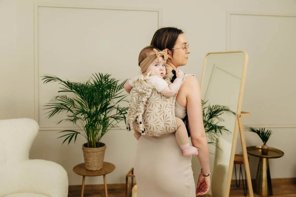 Lenny Buckle Onbuhimo PRO baby carrier, jacquard weave (50% cotton, 50% bamboo viscose) - INFINITY - GOLDEN HOUR - Woven Baby Size - Standard   buckle_onbu_pro_carriers    #