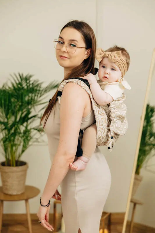 Lenny Buckle Onbuhimo PRO baby carrier, jacquard weave (50% cotton, 50% bamboo viscose) - INFINITY - GOLDEN HOUR - Woven Baby Standard   buckle_onbu_pro_carriers    #