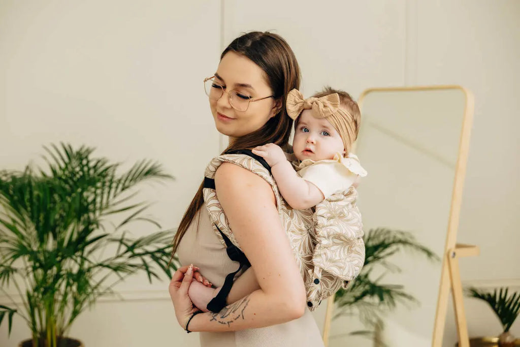 Lenny Buckle Onbuhimo PRO baby carrier, jacquard weave (50% cotton, 50% bamboo viscose) - INFINITY - GOLDEN HOUR - Woven Baby Standard   buckle_onbu_pro_carriers    #