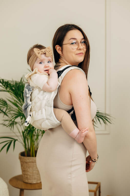 Lenny Buckle Onbuhimo PRO baby carrier, jacquard weave (100% cotton) - JURASSIC - ICE DESERT