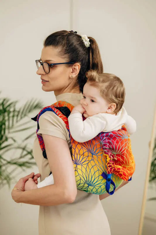 Lenny Buckle Onbuhimo PRO baby carrier , jacquard weave (100% cotton) - RAINBOW LOTUS - Woven Baby Size - Toddler   buckle_onbu_pro_carriers    #