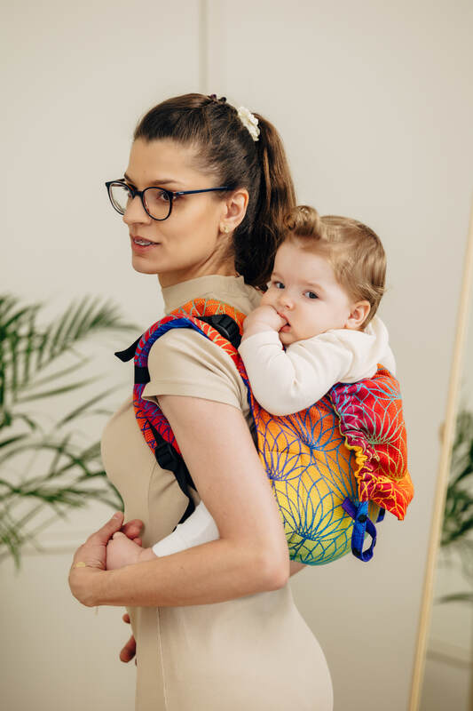 Lenny Buckle Onbuhimo PRO baby carrier , jacquard weave (100% cotton) - RAINBOW LOTUS