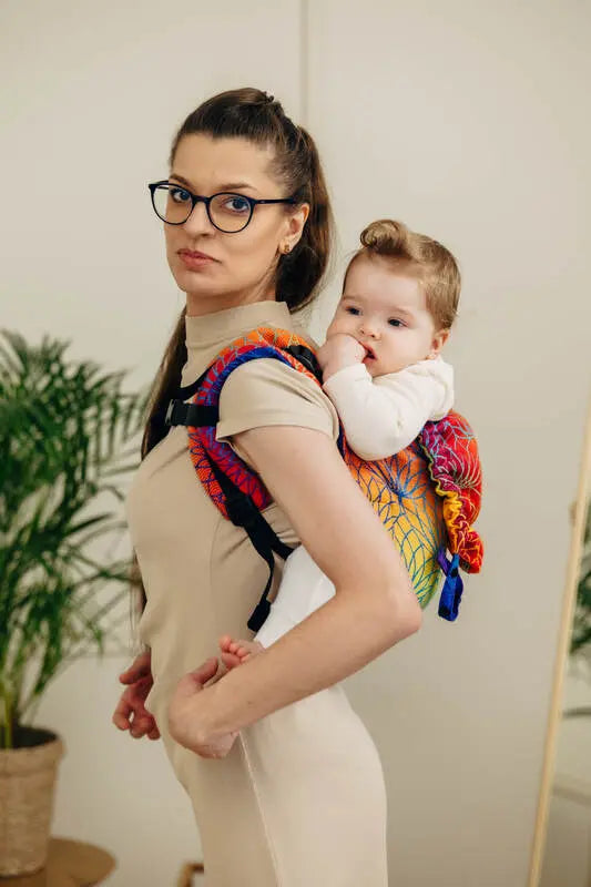 Lenny Buckle Onbuhimo PRO baby carrier , jacquard weave (100% cotton) - RAINBOW LOTUS - Woven Baby Size - Toddler   buckle_onbu_pro_carriers    #
