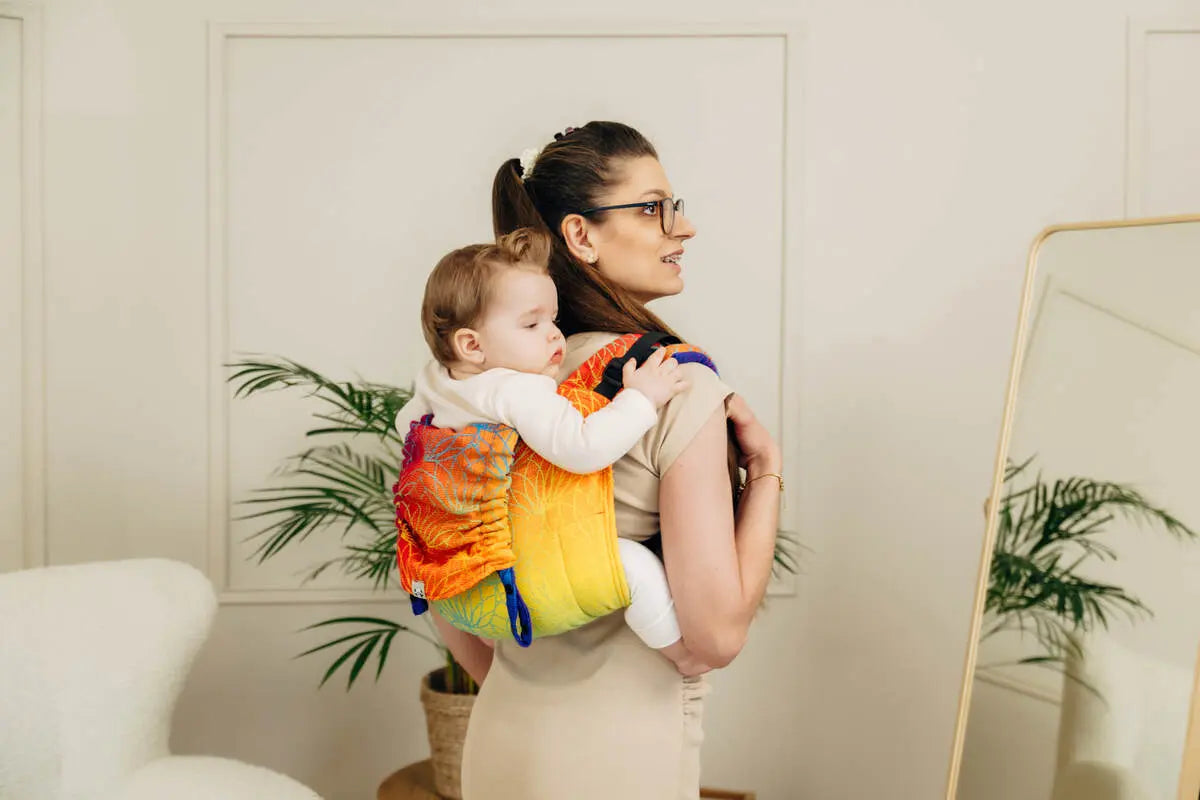 Lenny Buckle Onbuhimo PRO baby carrier , jacquard weave (100% cotton) - RAINBOW LOTUS - Woven Baby Toddler   buckle_onbu_pro_carriers    #