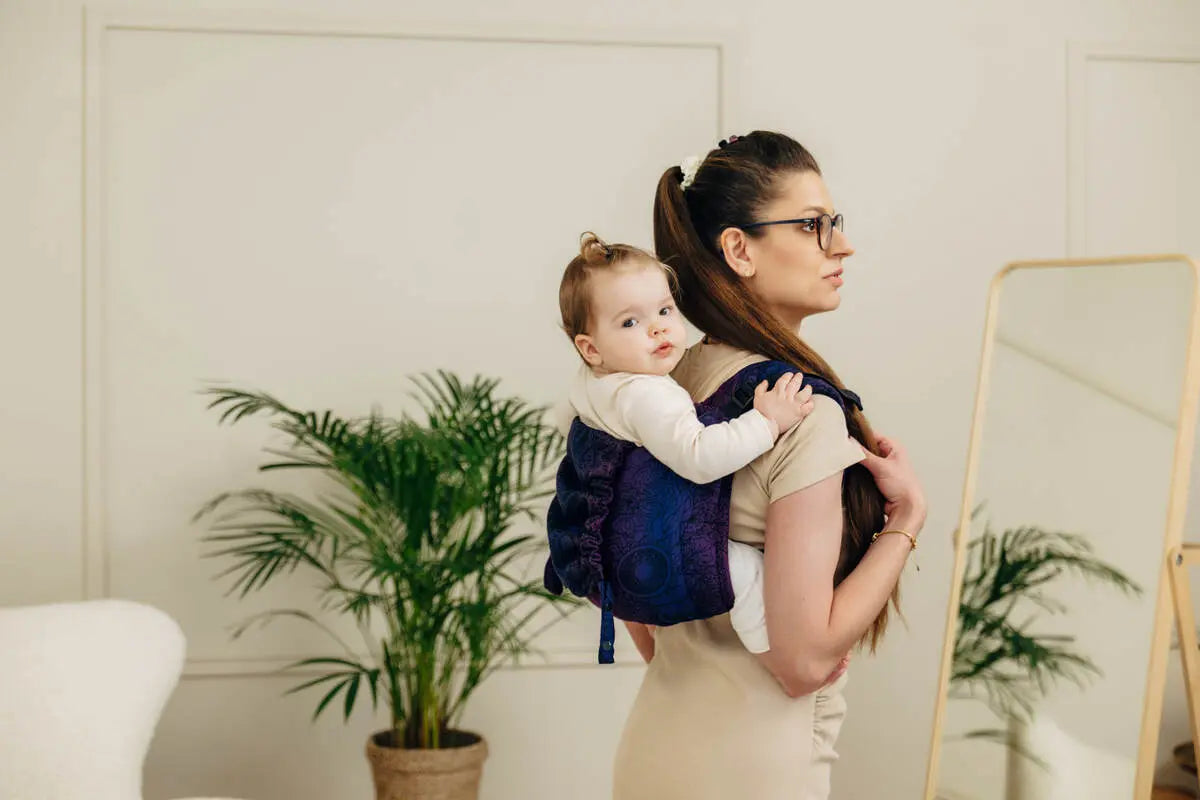Lenny Buckle Onbuhimo PRO baby carrier, jacquard weave (100% cotton) - WILD WINE - BOUQUET - Woven Baby Size - Standard-Size - Toddler   buckle_onbu_pro_carriers    #