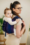 Lenny Buckle Onbuhimo PRO baby carrier, jacquard weave (100% cotton) - WILD WINE - BOUQUET