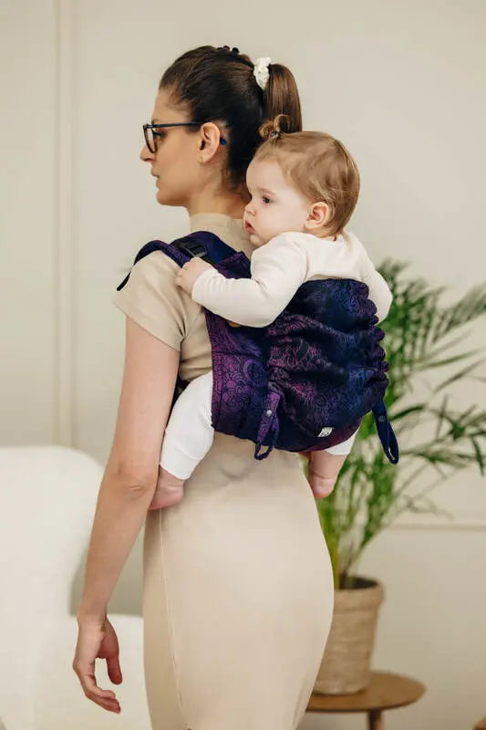 Lenny Buckle Onbuhimo PRO baby carrier, jacquard weave (100% cotton) - WILD WINE - BOUQUET - Woven Baby Standard   buckle_onbu_pro_carriers    #