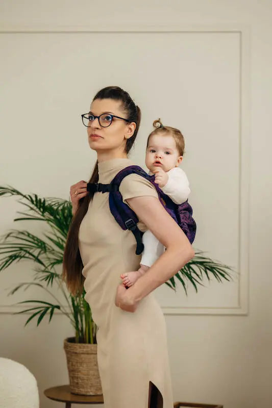 Lenny Buckle Onbuhimo PRO baby carrier, jacquard weave (100% cotton) - WILD WINE - BOUQUET - Woven Baby Standard   buckle_onbu_pro_carriers    #