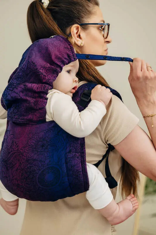 Lenny Buckle Onbuhimo PRO baby carrier, jacquard weave (100% cotton) - WILD WINE - BOUQUET - Woven Baby Standard   buckle_onbu_pro_carriers    #