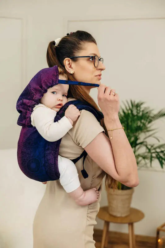 Lenny Buckle Onbuhimo PRO baby carrier, jacquard weave (100% cotton) - WILD WINE - BOUQUET - Woven Baby Standard   buckle_onbu_pro_carriers    #