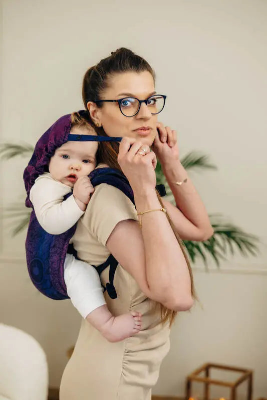 Lenny Buckle Onbuhimo PRO baby carrier, jacquard weave (100% cotton) - WILD WINE - BOUQUET - Woven Baby Standard   buckle_onbu_pro_carriers    #