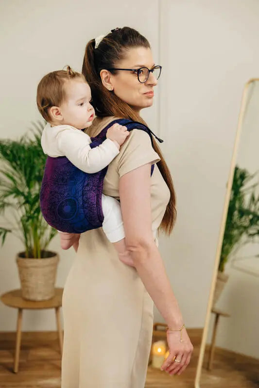 Lenny Buckle Onbuhimo PRO baby carrier, jacquard weave (100% cotton) - WILD WINE - BOUQUET - Woven Baby Standard   buckle_onbu_pro_carriers    #