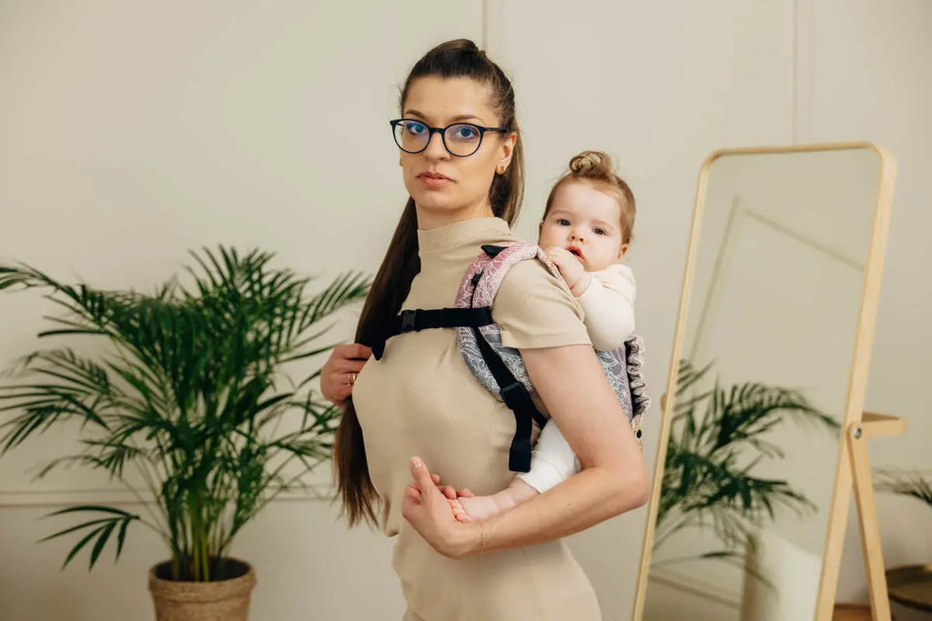 Lenny Buckle Onbuhimo PRO baby carrier, jacquard weave (100% cotton) - WILD WINE - VINEYARD - Woven Baby Standard   buckle_onbu_pro_carriers    #