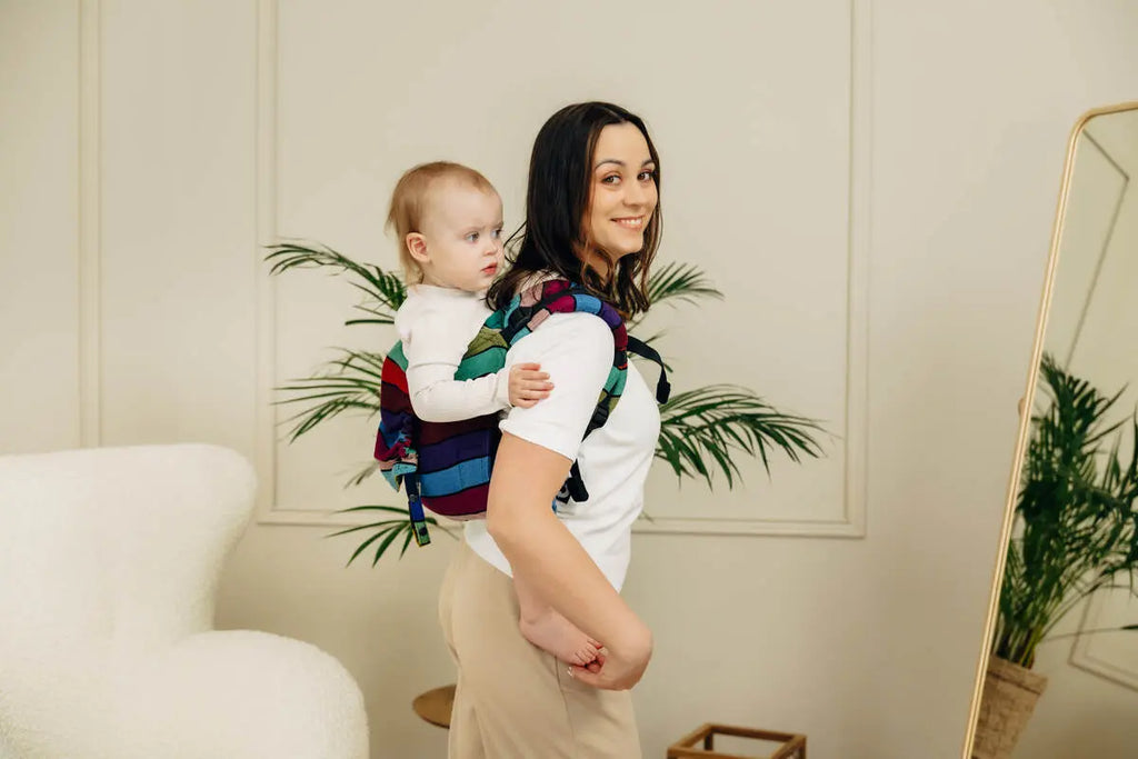 Lenny Buckle Onbuhimo PRO baby carrier, broken-twill weave (100% cotton) - CAROUSEL OF COLORS - Woven Baby Standard   buckle_onbu_pro_carriers    #