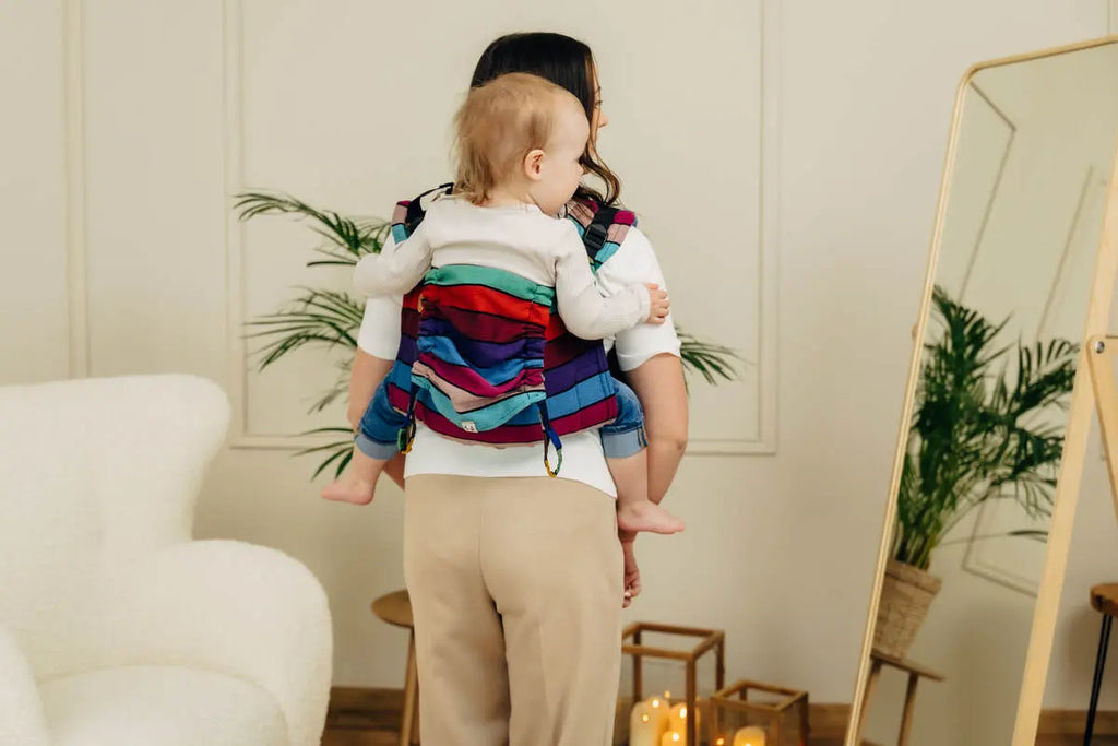 Lenny Buckle Onbuhimo PRO baby carrier, broken-twill weave (100% cotton) - CAROUSEL OF COLORS - Woven Baby Standard   buckle_onbu_pro_carriers    #