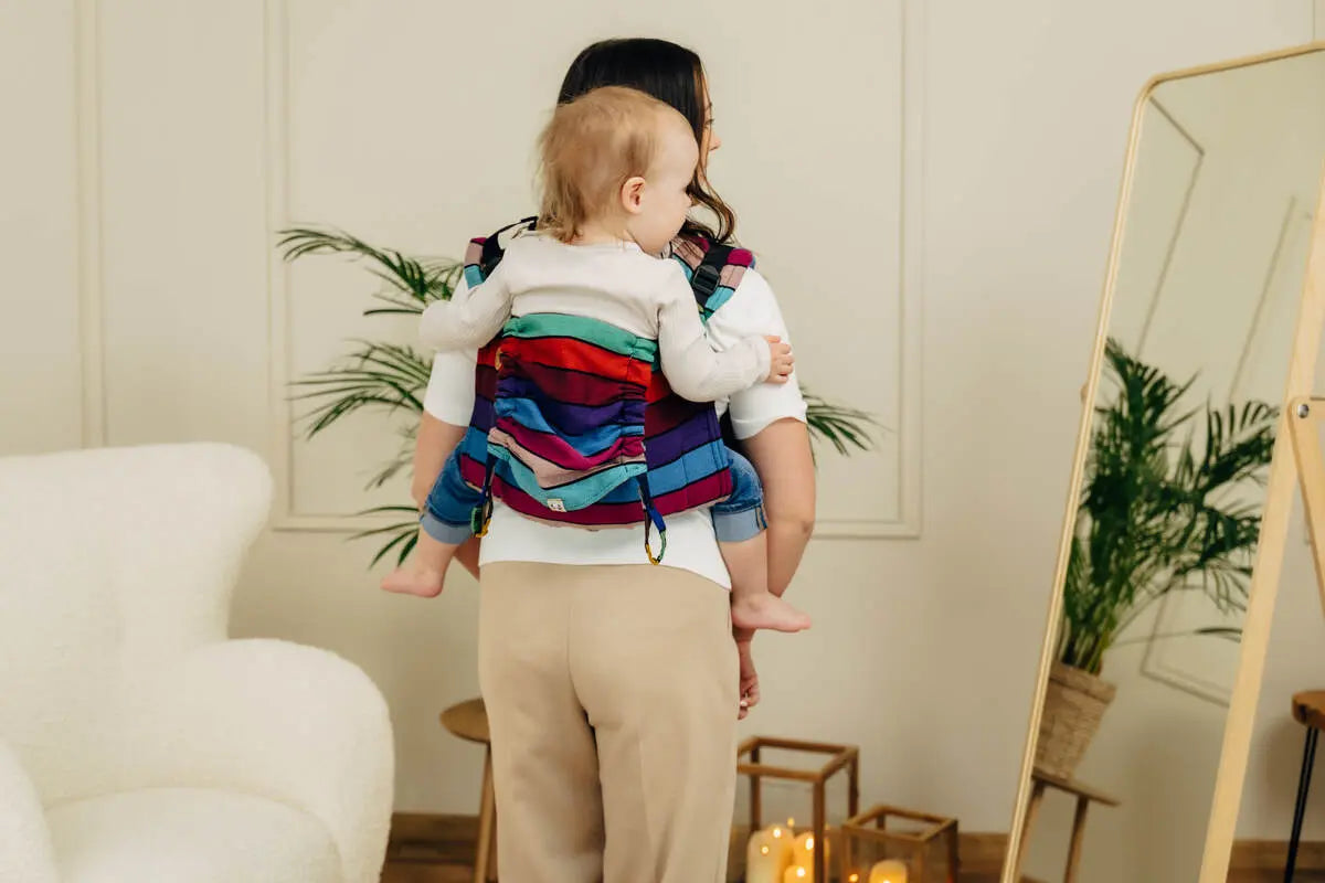 Lenny Buckle Onbuhimo PRO baby carrier, broken-twill weave (100% cotton) - CAROUSEL OF COLORS - Woven Baby Standard   buckle_onbu_pro_carriers    #