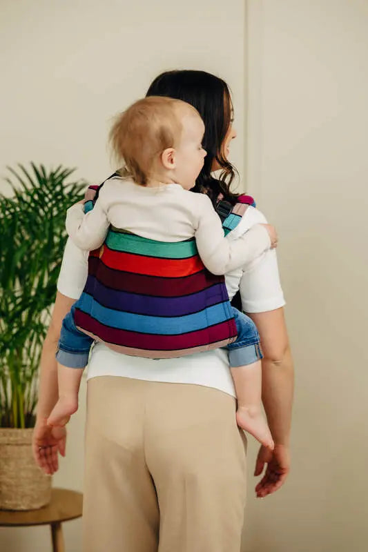 Lenny Buckle Onbuhimo PRO baby carrier, broken-twill weave (100% cotton) - CAROUSEL OF COLORS - Woven Baby Standard   buckle_onbu_pro_carriers    #