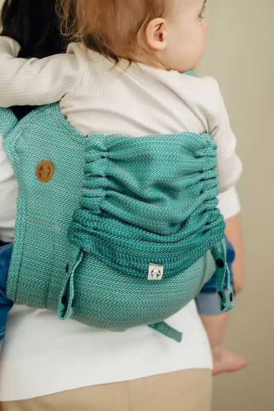 Lenny Buckle Onbuhimo PRO baby carrier, herringbone weave (100% cotton) - LITTLE HERRINGBONE OMBRE GREEN - Woven Baby Preschool   buckle_onbu_pro_carriers    #