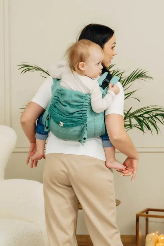 Lenny Buckle Onbuhimo PRO baby carrier, herringbone weave (100% cotton) - LITTLE HERRINGBONE OMBRE GREEN - Woven Baby Preschool   buckle_onbu_pro_carriers    #