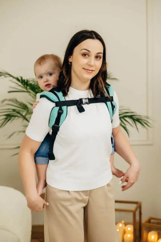 Lenny Buckle Onbuhimo PRO baby carrier, herringbone weave (100% cotton) - LITTLE HERRINGBONE OMBRE GREEN - Woven Baby Preschool   buckle_onbu_pro_carriers    #