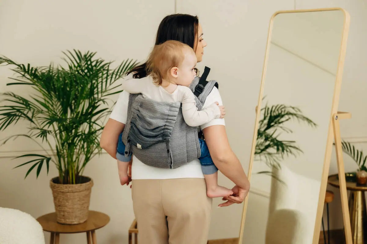 Lenny Buckle Onbuhimo PRO baby carrier, herringbone weave (100% cotton) - LITTLE HERRINGBONE OMBRE GREY - Woven Baby Size - Standard-Size - Toddler   buckle_onbu_pro_carriers    #