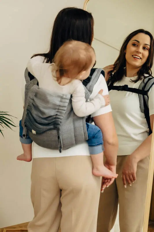 Lenny Buckle Onbuhimo PRO baby carrier, herringbone weave (100% cotton) - LITTLE HERRINGBONE OMBRE GREY - Woven Baby Size - Standard-Size - Toddler   buckle_onbu_pro_carriers    #