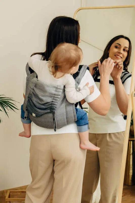 Lenny Buckle Onbuhimo PRO baby carrier, herringbone weave (100% cotton) - LITTLE HERRINGBONE OMBRE GREY - Woven Baby Size - Standard-Size - Toddler   buckle_onbu_pro_carriers    #