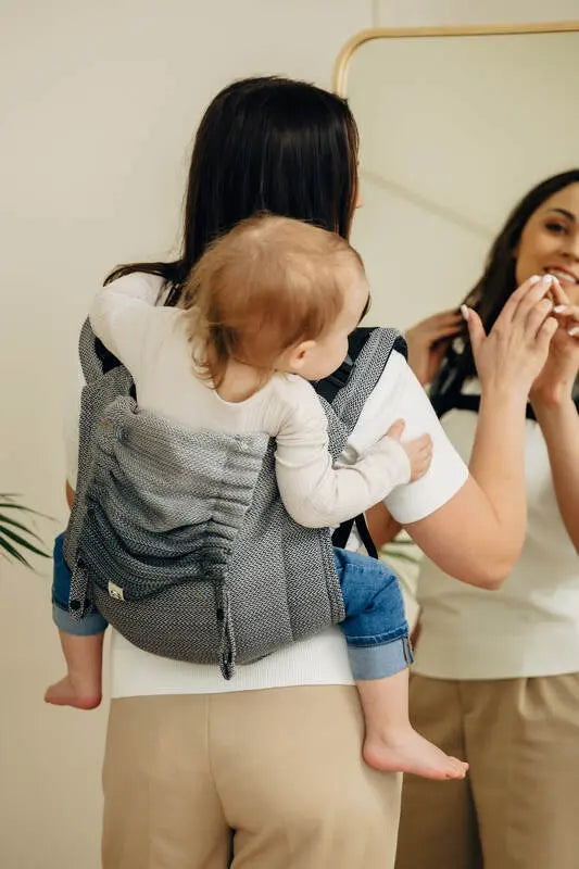 Lenny Buckle Onbuhimo PRO baby carrier, herringbone weave (100% cotton) - LITTLE HERRINGBONE OMBRE GREY - Woven Baby Size - Standard-Size - Toddler   buckle_onbu_pro_carriers    #