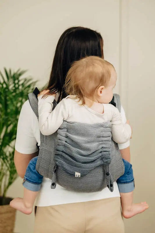 Lenny Buckle Onbuhimo PRO baby carrier, herringbone weave (100% cotton) - LITTLE HERRINGBONE OMBRE GREY - Woven Baby Standard   buckle_onbu_pro_carriers    #