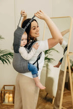 Lenny Buckle Onbuhimo PRO baby carrier, herringbone weave (100% cotton) - LITTLE HERRINGBONE OMBRE GREY - Woven Baby Standard   buckle_onbu_pro_carriers    #