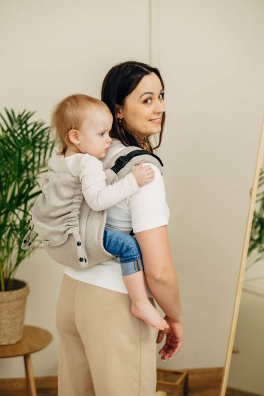 Lenny Buckle Onbuhimo PRO baby carrier, broken-twill weave (100% cotton) - PEANUT BUTTER