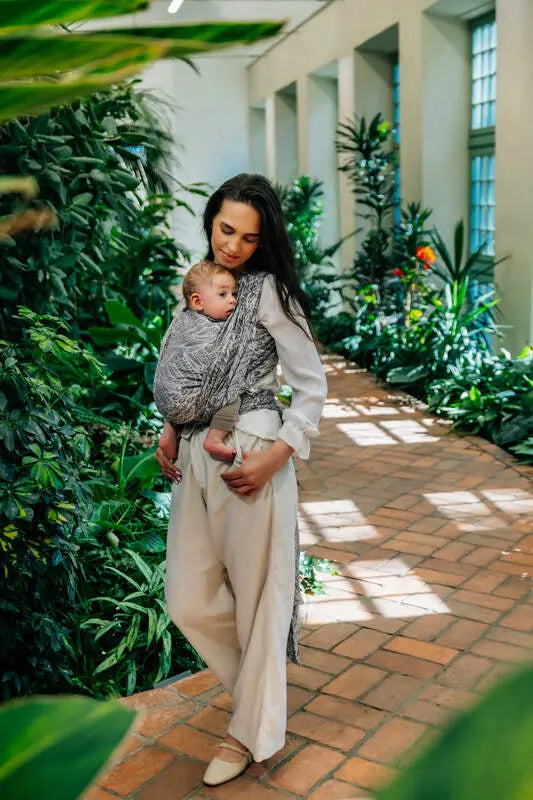 Baby Wrap, Jacquard Weave (100% bamboo viscose) - WILD SOUL - GAJUSZ - Woven Baby XS - 4   long_woven_wraps    #