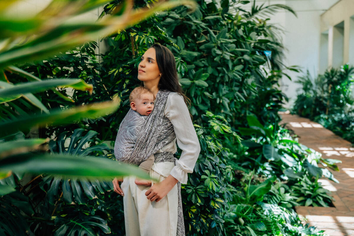 Baby Wrap, Jacquard Weave (100% bamboo viscose) - WILD SOUL - GAJUSZ - Woven Baby XS - 4   long_woven_wraps    #