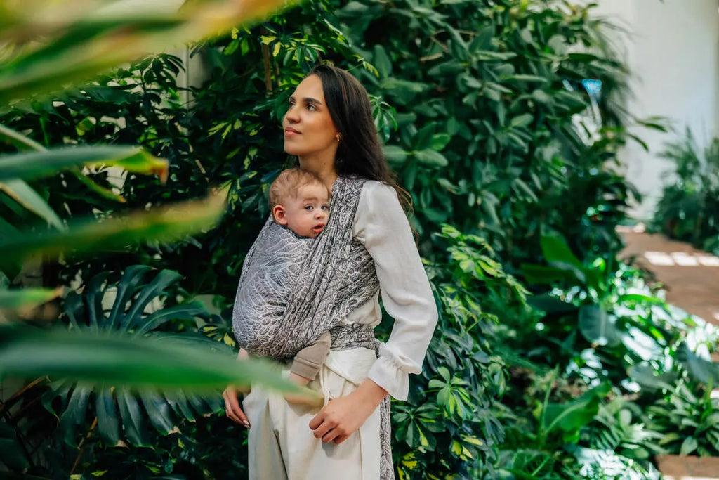 Baby Wrap, Jacquard Weave (100% bamboo viscose) - WILD SOUL - GAJUSZ - Woven Baby XS - 4   long_woven_wraps    #