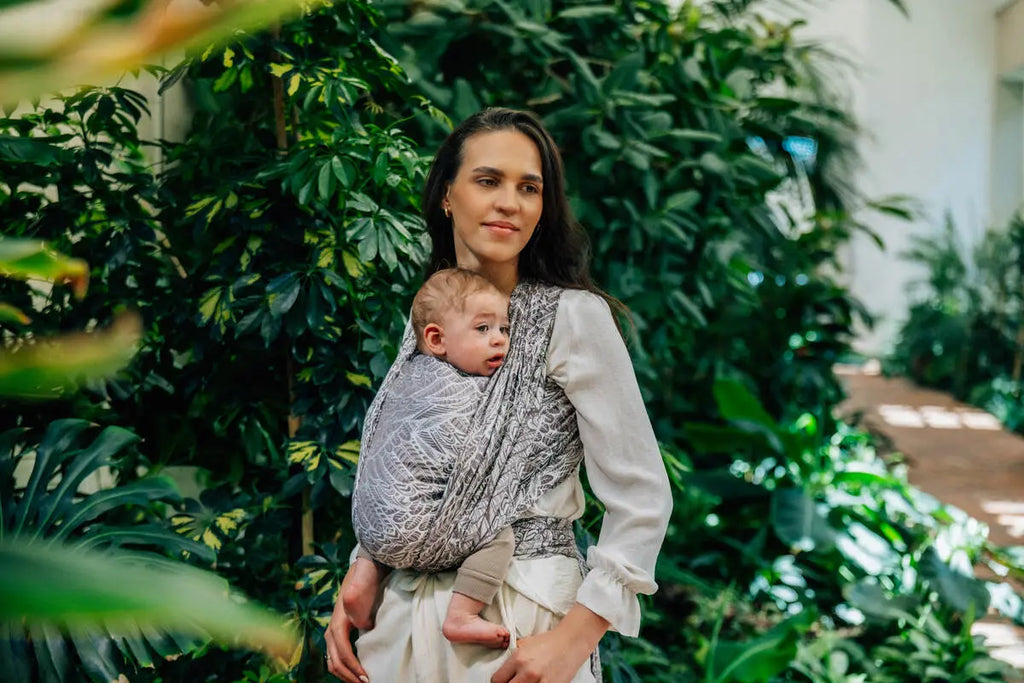 Baby Wrap, Jacquard Weave (100% bamboo viscose) - WILD SOUL - GAJUSZ - Woven Baby XS - 4   long_woven_wraps    #