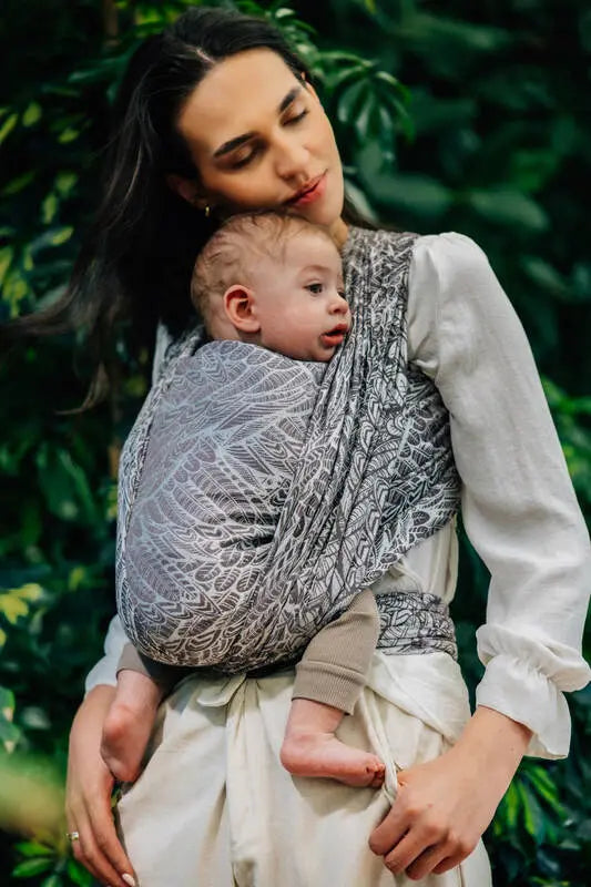 Baby Wrap, Jacquard Weave (100% bamboo viscose) - WILD SOUL - GAJUSZ - Woven Baby XS - 4   long_woven_wraps    #