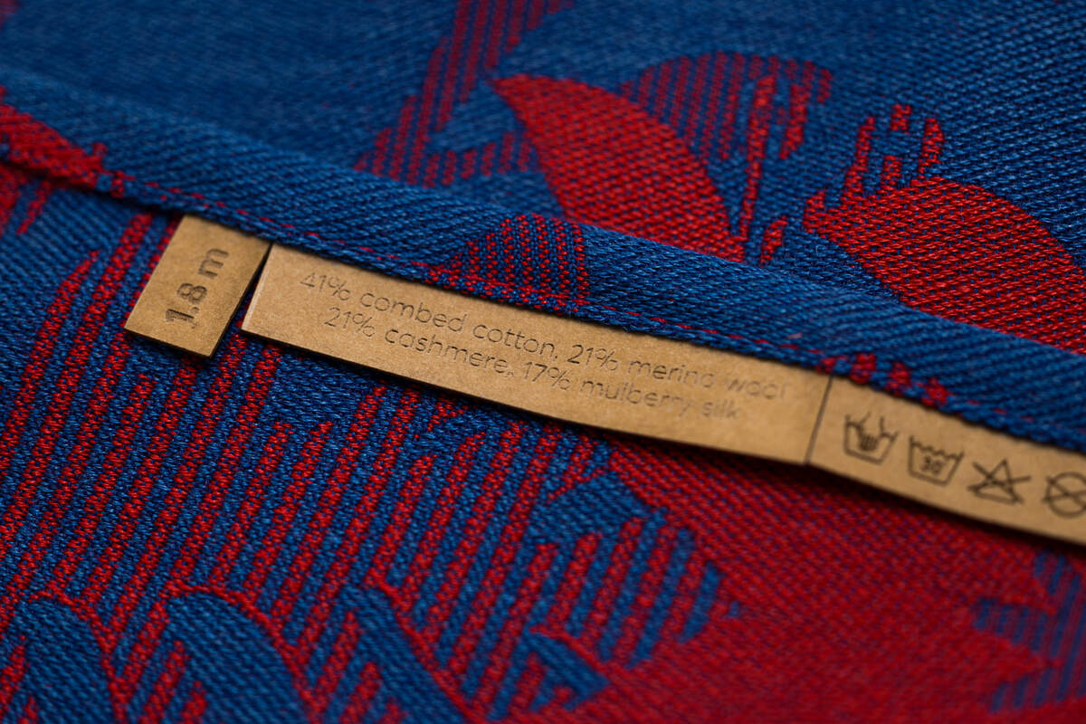 Ring Sling, Jacquard Weave (41% combed cotton, 21% merino wool, 21% cashmere, 17% mulberry silk) with gathered shoulder - EXPERIMENT no. 33 - standard 1.8m - Woven Baby Default Title   ring_slings    #