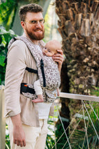 LennyLight Carrier, jacquard weave, (55% cotton, 45% TENCEL™ Lyocell) - HEXAFLOWERS - MIRROR (grade B) - Woven Baby Size - Standard   lenny_light    #