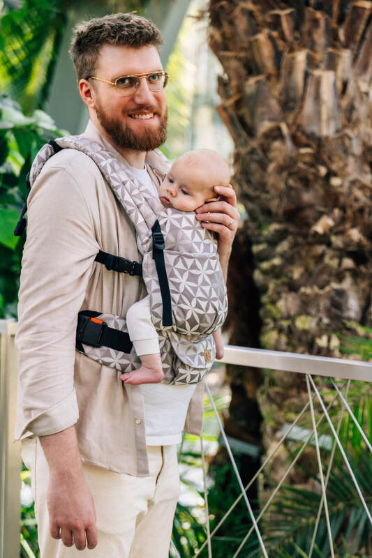 LennyLight Carrier, jacquard weave, (55% cotton, 45% TENCEL™ Lyocell) - HEXAFLOWERS - MIRROR (grade B) - Woven Baby Size - Standard   lenny_light    #