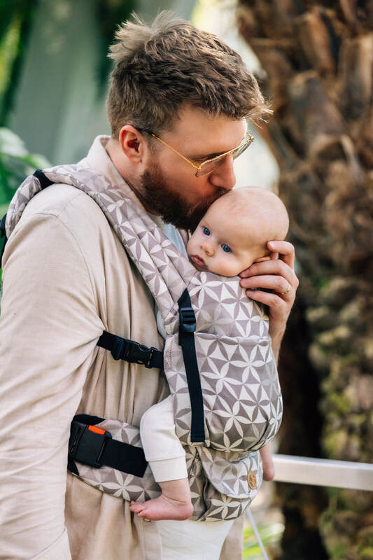 LennyLight Carrier, jacquard weave, (55% cotton, 45% TENCEL™ Lyocell) - HEXAFLOWERS - MIRROR (grade B) - Woven Baby Size - Standard   lenny_light    #