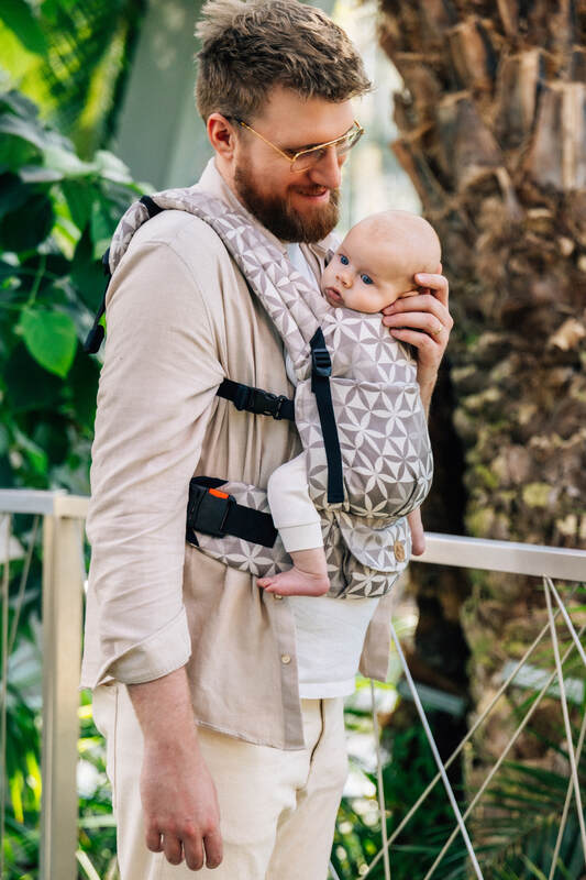 LennyLight Carrier, jacquard weave, (55% cotton, 45% TENCEL™ Lyocell) - HEXAFLOWERS - MIRROR (grade B) - Woven Baby Size - Standard   lenny_light    #