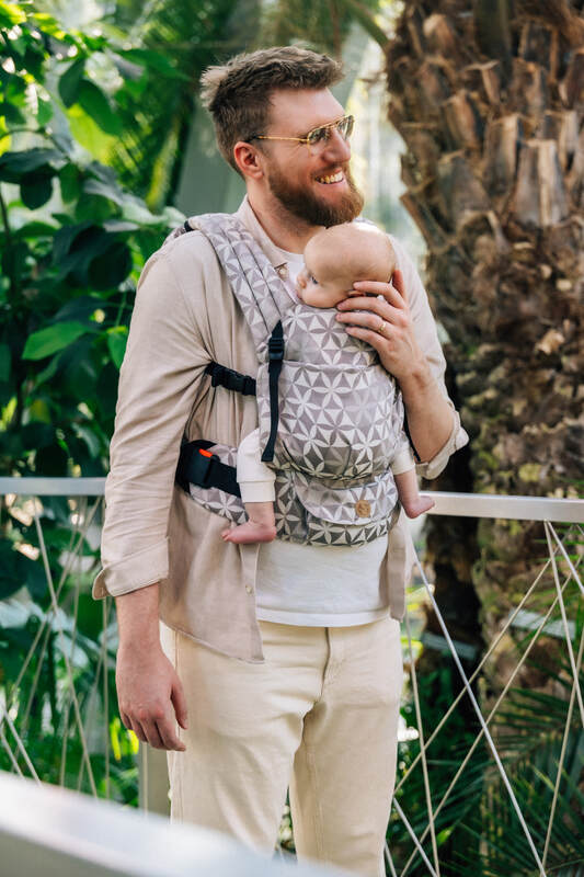 LennyLight Carrier, jacquard weave, (55% cotton, 45% TENCEL™ Lyocell) - HEXAFLOWERS - MIRROR (grade B) - Woven Baby Size - Standard   lenny_light    #