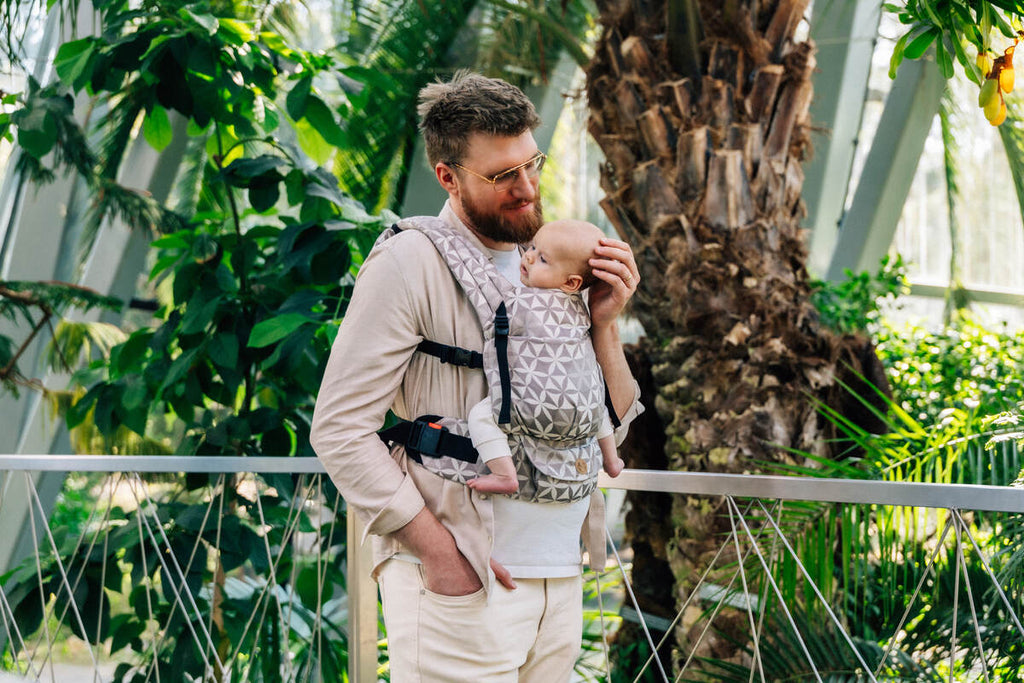 LennyLight Carrier, jacquard weave, (55% cotton, 45% TENCEL™ Lyocell) - HEXAFLOWERS - MIRROR (grade B) - Woven Baby Size - Standard   lenny_light    #